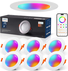 6x VARICART Pametna LED vgradna svetilka RGB 7W