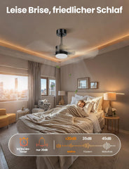 MEFINE stropni ventilator z LED osvetlitvijo in daljinskim upravljalnikom