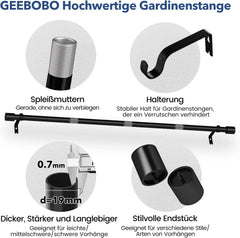 GEEBOBO 76–228 cm raztegljiva karnisa za zavese