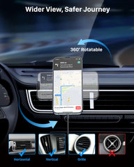 YOSH Mag-Safe Magnetni nosilec in brezžični avtopolnilec za iPhone 12–16