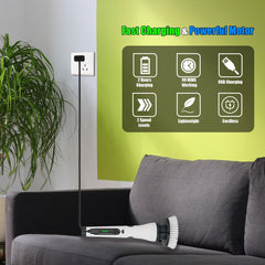 Električna Čistilna Krtača z 8 Nastavki in Podaljšanim Ročajem