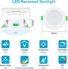 6x UGVMN 88 mm LED zatemnilni vgradni reflektor -7 W
