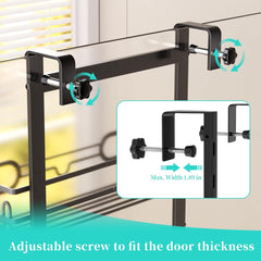 HAPIRM 4-nadstropna nastavljiva polica za prho z milnikom in kavljem, brez vrtanja