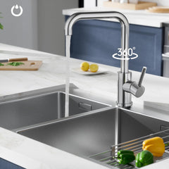 FORIOUS Kuhinjska Armatura Z L-Oblikovanim Izlivom In 360° Vrtenjem