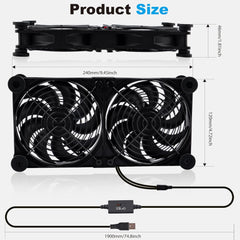 NEWHAIL dvojni USB ventilator za hlajenje elektronskih naprav