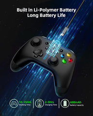 EASYSMX brezžični Switch Pro krmilnik za Nintendo Switch/Lite/OLED z 4 programabilnimi gumbi - črna