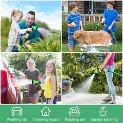 WESEN raztegljiva vrtna cev z 8-funkcijsko pršilno pištolo in priključki – 30 m