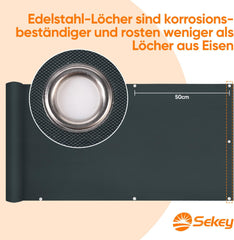 SEKEY vodoodporna in neprosojna ograja za balkon iz tkanine - 80 × 600 cm