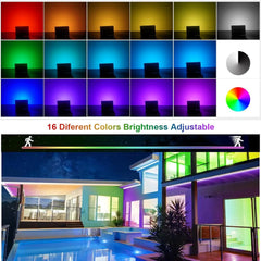 JBDUSN 100 W RGB LED reflektor z daljinskim upravljalnikom