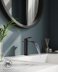 FORIOUS Kopalniška Armatura Z Vodopadnim Izlivom - 110 mm, Mat Črna