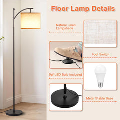 PREEOTTI stoječa LED svetilka z nastavljivim senčnikom in 3 barvnimi temperaturami