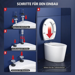 RAINSWORTH toaletni pokrov z mehkim zapiranjem in antibakterijsko površino