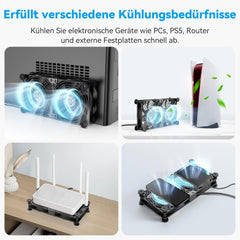 ELUTENG Dvojni USB Ventilator Za PC, PS5, Prenosnik, TV Box