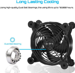 UPHERE 120 mm USB ventilator za elektronske naprave z nastavitvijo hitrosti - 1 KOS