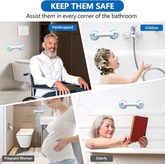 TZEKING komplet 2 oprijemalnih ročajev za prho z vakuumskimi priseski