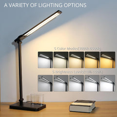 iVict LED namizna svetilka z dvojno vrtljivo roko in USB polnjenjem