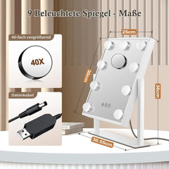 PEDOMIROR Hollywood LED ogledalo 30 × 36 cm