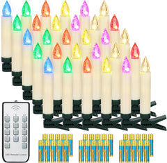 YUNSHENG RGB LED božične svečke z daljincem - set 30 kosov