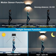 KINGWEN 20 W LED zunanja svetilka s senzorjem gibanja in mraka - 3000 K