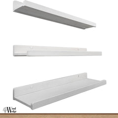 WOOD WEDGE Komplet 3 stenskih polic iz masivnega lesa – 60 cm