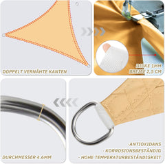 HENG FENG trikotno vodoodporno senčno jadro - 4 × 4 × 4 m