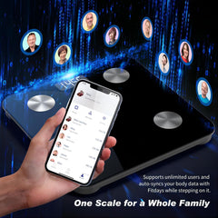 Pametna osebna tehtnica z merjenjem telesne maščobe in mišične mase - do 180 kg