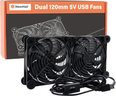 NEWHAIL dvojni USB ventilator za hlajenje elektronskih naprav
