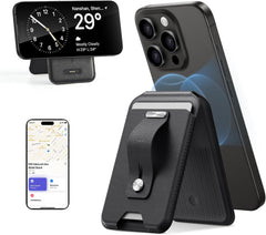 Denarnica za Magsafe s sledilnikom Find My za iPhone 16/15/14/13/12 - Črna