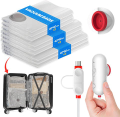 9x VACBIRD vakuumske vreče za shranjevanje z USB električno črpalko