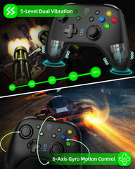 EASYSMX brezžični Switch Pro krmilnik za Nintendo Switch/Lite/OLED z 4 programabilnimi gumbi - črna