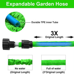 WESEN raztegljiva vrtna cev z 8-funkcijsko pršilno pištolo in priključki – 30 m