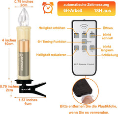 20x YUNSHENG Brezžične LED božične svečke za jelko z daljinskim upravljalnikom
