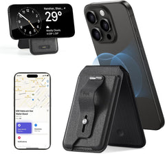 ESR MagSafe denarnica (HaloLock) z iskalnikom Geo in stojalom, združljiva z Find My - Črna