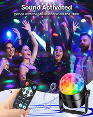 2x RIYO Disco LED luči z 360° vrtenjem in daljinskim upravljalnikom