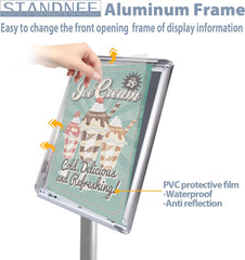 STANDNEE aluminijasto talno stojalo za plakate in obvestila - A3 Format