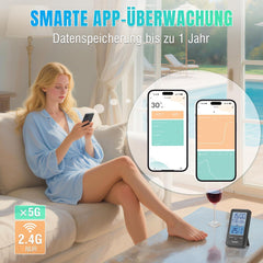 RADDY PT-5 pametni WiFi termometer za bazen s solarnim polnjenjem