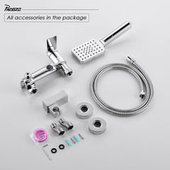 PHASAT stenska kopalniška armatura z 3-načinsko ročno prho