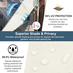 COOL AREA vodoodporno kvadratno senčno jadro – 2,5 × 2,5 m