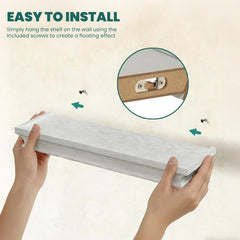 JUJOYBD Komplet 2 stenskih polic MDF 30/42 cm