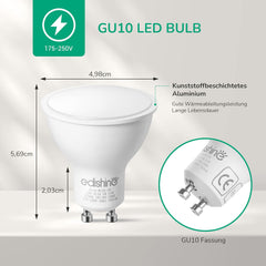 LED topla bela zatemnljiva žarnica, 5 W, 2700 K, 350 lm, kot žarka 120° - set 10 kosov