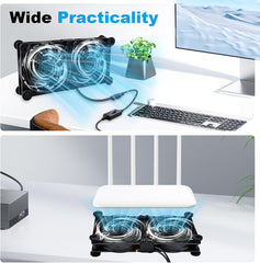 NEWHAIL dvojni USB ventilator za hlajenje elektronskih naprav