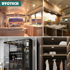 KYOTECH vgradna krom LED svetilka za pohištvo, 4 W, 4000 K, nevtralna bela, zatemnljiva, G4