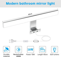 AOUROW 40cm LED kopalniška luč za ogledalo - 4000 K