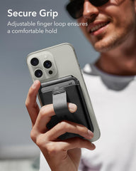 ESR MagSafe denarnica (HaloLock) z iskalnikom Geo in stojalom, združljiva z Find My - Črna