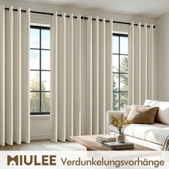 MIULEE 2x 215 × 140 cm Zatemnitvene termo zavese z rinkami