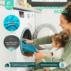 ENOVI ergonomska žoga za sedenje in vadbo s prevleko - rdeča