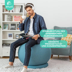 ENOVI ergonomska žoga za sedenje in vadbo s prevleko - rdeča