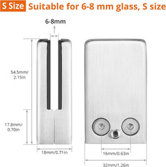 Komplet 5 nosilcev za steklo iz nerjavečega jekla z 2 imbus ključema