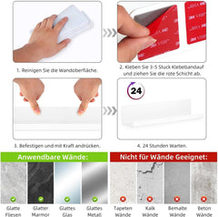 LOFTPLUS akrilna stenska polica brez vrtanja - komplet 2 kos