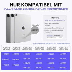 EARTO ovitek z Bluetooth tipkovnico za iPad Air 13" in iPad Pro 12.9"
